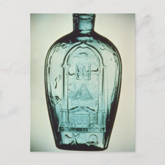 型吹かれたフリーメーソンのフラスコ ポストカード (正面)