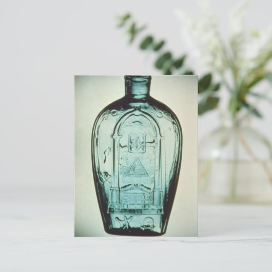 型吹かれたフリーメーソンのフラスコ ポストカード (スタンド正面)