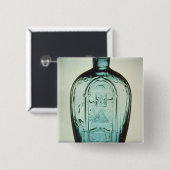 型吹かれたフリーメーソンのフラスコ 缶バッジ (正面&裏面)