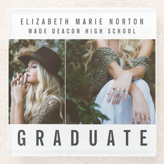 型式卒業 ガラスコースター (正面)