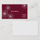 【型抜き染め風 花】 Flowers drawn by Japanese brush 名刺 (正面/裏面)