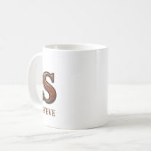 型押しウエスタンレザーイニシャルモノグラム S コーヒーマグカップ (正面左)