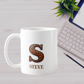 型押しウエスタンレザーイニシャルモノグラム S コーヒーマグカップ