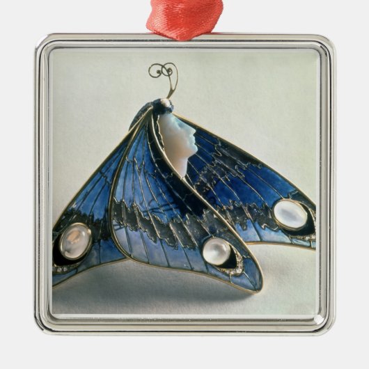 型枠のアールヌーボーのペンダント蝶、c.190 メタルオーナメント (正面)