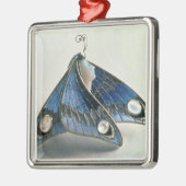 型枠のアールヌーボーのペンダント蝶、c.190 メタルオーナメント (左)