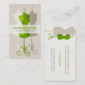 型枠の変化に服を着せて下さい及びデザインカード緑を作って下さい 名刺 (正面/裏面)