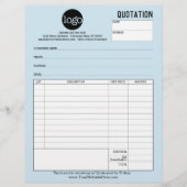 型枠の見積り – カスタムの種類の青 チラシ (正面)