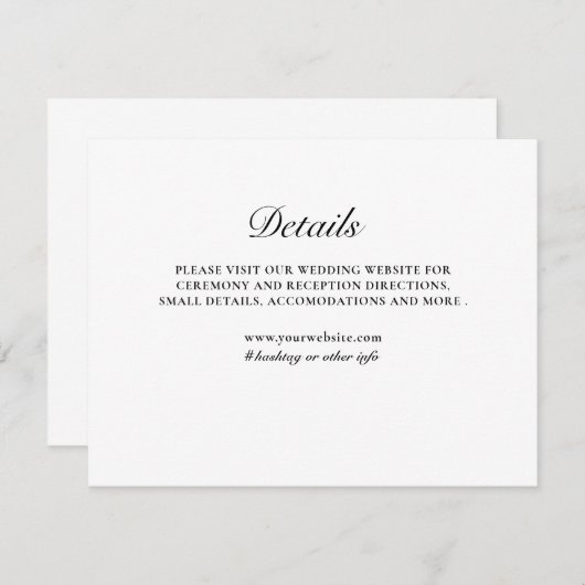 型枠クラシック白黒エンクロージャカード 招待状 (正面/裏面)