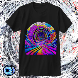 型枠サイケデリックイン渦 Tシャツ