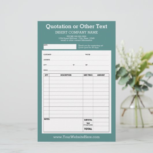 型枠ビジネス見積または請求書色を編集できる (スタンド正面)