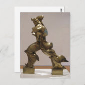 '型枠ユニークの連続性の宇宙'、ブロンズ製のスカル ポストカード (正面/裏面)