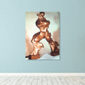 型枠ユニークの連続性宇宙, 1913 （ブロンズ） キャンバスプリント (インサイチュ (ウッドフロア))