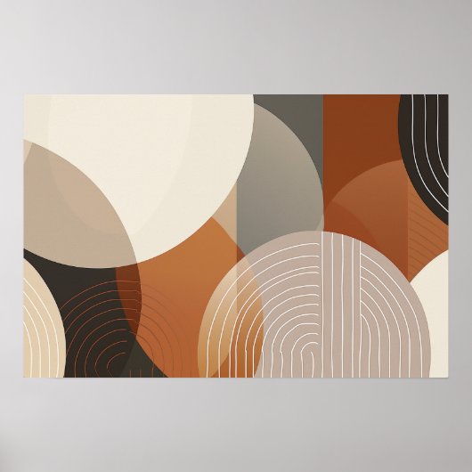 型枠宇宙付き線を含む円形文字 ポスター (正面)