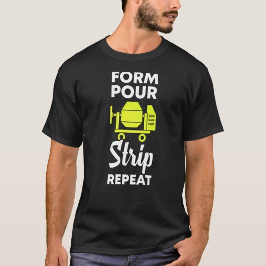 型枠流動帯繰返しセメントコンクリート工員 Tシャツ (正面)