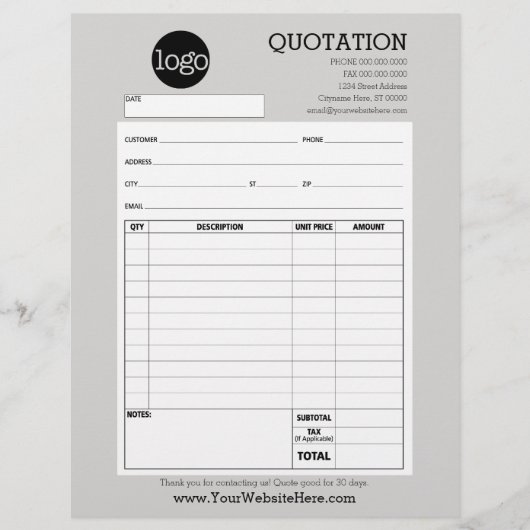 型枠 – ビジネス見積または請求書 (正面)