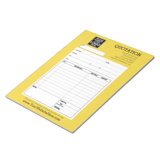 型枠 – ビジネス見積または請求書 ノートパッド (アングル)