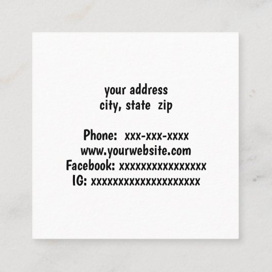 垣根でヤギを飼う スクエア名刺 (裏面)