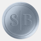 埃っぽいスカイブルーワックスシール結婚のモノグラムのシール ラウンドシール (正面)