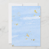 埃っぽいネイビーブルー金ゴールドアガテウォーターカラー結婚ズ 招待状 (裏面)