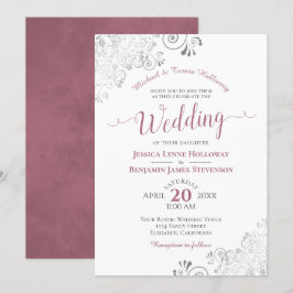 埃っぽいバラとシルバーフォーマルレースホワ結婚イト 招待状