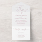 埃っぽいバラと白結婚ミニマル主義の全てを一つにする オールインワン招待状 (内側)