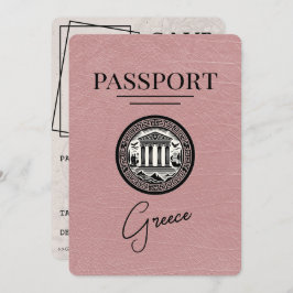 埃っぽいバラギリシャのパスポート日付カードを保存 セーブザデート