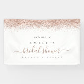埃っぽいバラグリッターへようこそブライダルシャワーバナー 横断幕 (横)