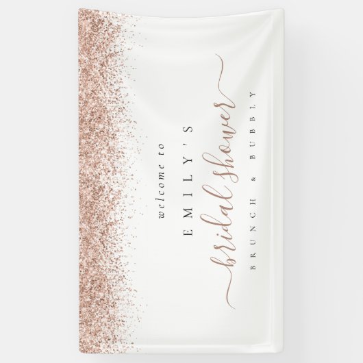 埃っぽいバラグリッターへようこそブライダルシャワーバナー 横断幕 (縦)