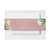 埃っぽいバラグリーンリーフローラ結婚式招待状 招待状ベリーバンド (正面例)