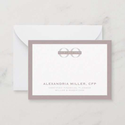 埃っぽいバラグレイ企業のロゴブランド両面 ノートカード (正面)