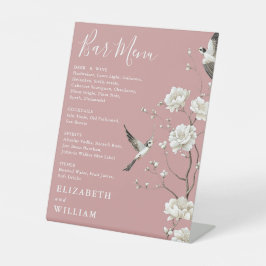 埃っぽいバラチノワズリーフローラバー結婚メニュー 台座サイン