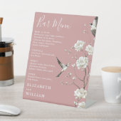 埃っぽいバラチノワズリーフローラバー結婚メニュー 台座サイン (インサイチュ)