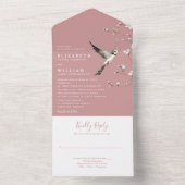 埃っぽいバラチノワセリーフローラ庭園の結婚式 オールインワン招待状 (内側)