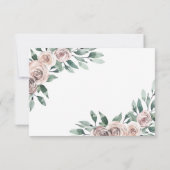 埃っぽいバラピンクマウヴ金ゴールド緑のフローラ結婚ズ 出欠カード (裏面)