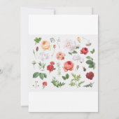 埃っぽいバラピンクマウヴ金ゴールド緑のフローラ結婚ズ 招待状 (裏面)