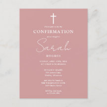 埃っぽいバラピンクミニマリスト確認招待状