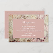 埃っぽいバラピンクヴィンテージウェディング披露宴カード エンクロージャーカード (正面/裏面)