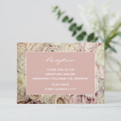埃っぽいバラピンクヴィンテージウェディング披露宴カード エンクロージャーカード (スタンド正面)