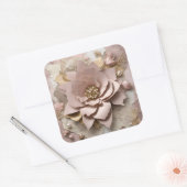 埃っぽいバラフローラアクリルキーチェーン スクエアシール (封筒)