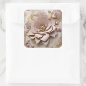 埃っぽいバラフローラアクリルキーチェーン スクエアシール (バッグ)