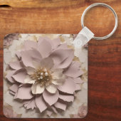 埃っぽいバラフローラアルミスクエアキーチェーン キーホルダー (裏面)