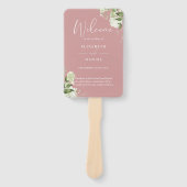埃っぽいバラフローラグリーンリー結婚式 プログラム ハンドファン (正面)