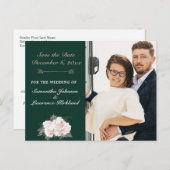 埃っぽいバラフローラフォレストグリーン写真保存日 案内ポストカード (正面/裏面)