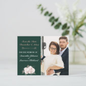 埃っぽいバラフローラフォレストグリーン写真保存日 案内ポストカード (スタンド正面)