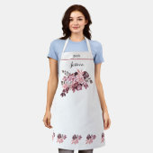 埃っぽいバラブルゴーニュフローラの花嫁エプロン エプロン (着用した状態)