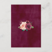 埃っぽいバラブルゴーニュフローラウェディングレセプション エンクロージャーカード (裏面)