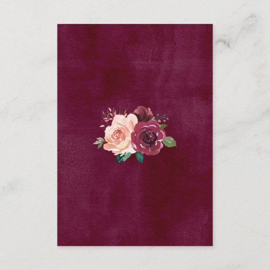 埃っぽいバラブルゴーニュフローラウェディングレセプション エンクロージャーカード (裏面)