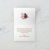 埃っぽいバラブルゴーニュフローラストリングライツ結婚ズ サンキューカード (内部)