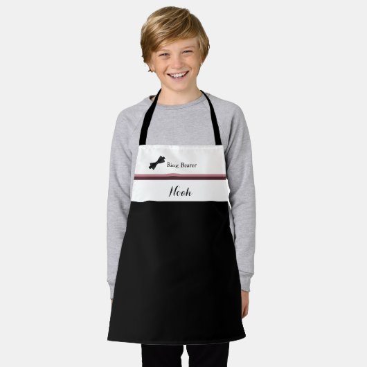 埃っぽいバラブルゴーニュ結婚のリングや輪ベアラエプロン エプロン (着用した状態)