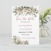 埃っぽいバラロマンチックなフローラ日付カードを保存 セーブザデート (スタンド正面)